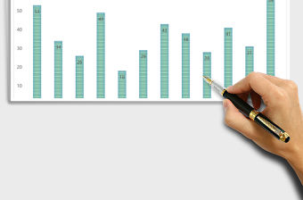 藍色全年團隊銷售數據對比圖Excel模板