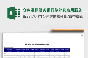 倉庫通訊財務銀行除外及商用服務業指標excel模板