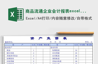 商品流通企業會計報表excel表格