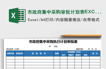 市政府集中采購審批計(jì)劃表EXCEL表格模板