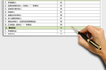 金融證券行業(yè)利潤費(fèi)用表模板Execl表格
