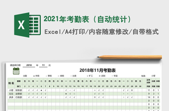2021年考勤表（自動統(tǒng)計）
