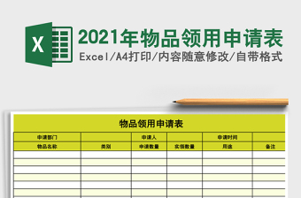 2021年物品領(lǐng)用申請表