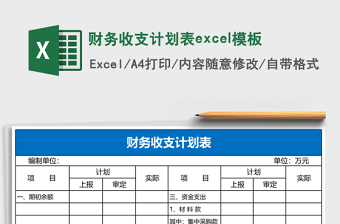 財務(wù)收支計劃表excel模板