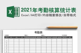 2021年考勤核算統(tǒng)計(jì)表