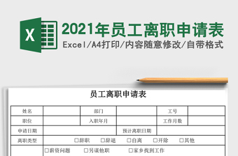 2021年員工離職申請表