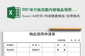 2021年行政后勤內部物品領用申請單