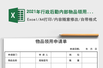 2021年行政后勤內(nèi)部物品領(lǐng)用申請(qǐng)單