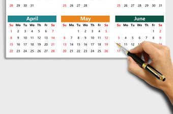 2018綠色愛心日歷表excel表格模板