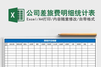 公司差旅費明細統計表