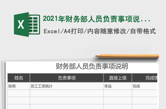 2021年財(cái)務(wù)部人員負(fù)責(zé)事項(xiàng)說明免費(fèi)下載