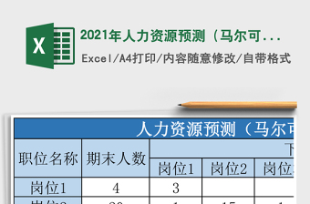 2021年人力資源預(yù)測（馬爾可夫矩陣）