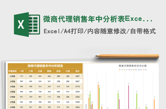 微商代理銷售年中分析表Excel模板