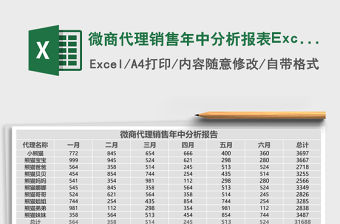 微商代理銷售年中分析報(bào)表Excel模板