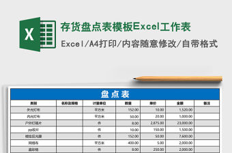 存貨盤點表模板Excel工作表