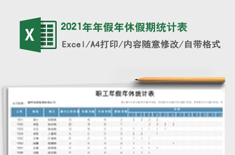 2021年年假年休假期統(tǒng)計(jì)表