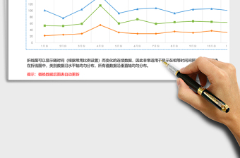 藍(lán)色帶數(shù)據(jù)標(biāo)記的堆積折線圖excel模板