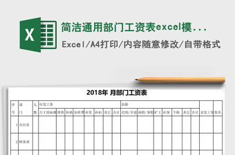 簡潔通用部門工資表excel模板
