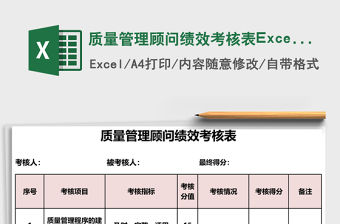 質量管理顧問績效考核表Excel表格