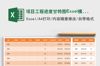 項目工程進度甘特圖Excel模板