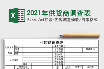 2021年供貨商調查表