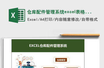 倉庫配件管理系統excel表格模板excel管理系統