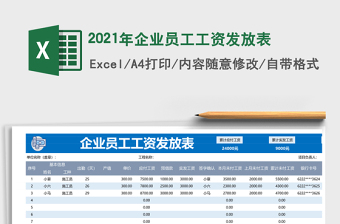 2021年企業(yè)員工工資發(fā)放表