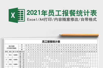 2021年員工報餐統(tǒng)計表