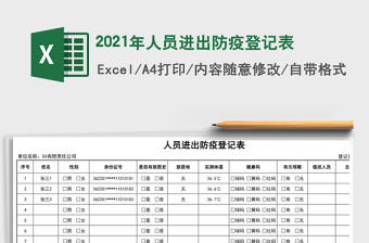 2021年人員進(jìn)出防疫登記表