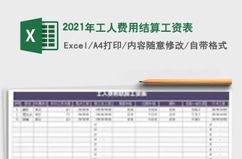 2021年工人費用結(jié)算工資表