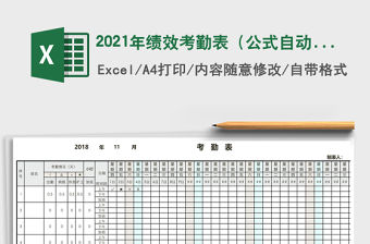 2021年績效考勤表（公式自動計算）