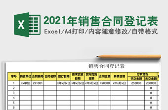 2021年銷售合同登記表