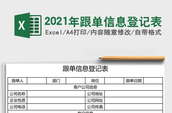 2021年跟單信息登記表