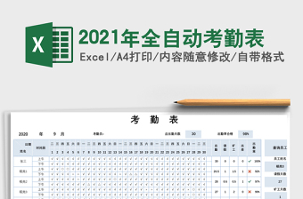 2021年全自動(dòng)考勤表