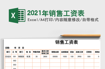 2021年銷售工資表