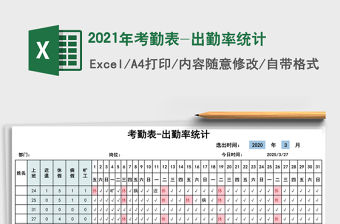 2021年考勤表-出勤率統(tǒng)計(jì)