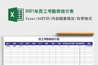 2021年員工考勤表統(tǒng)計表