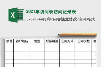 2021年訪問表訪問記錄表