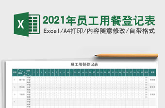 2021年員工用餐登記表