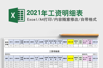 2021年工資明細表