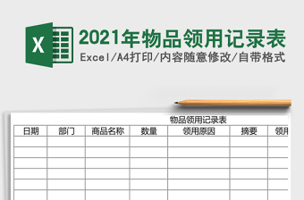 2021年物品領(lǐng)用記錄表