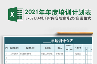 2021年年度培訓(xùn)計(jì)劃表
