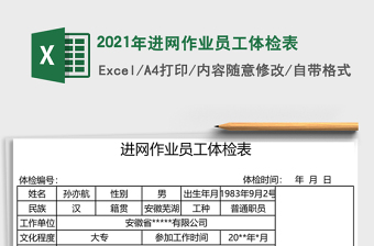 2021年進網(wǎng)作業(yè)員工體檢表