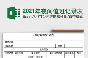 2021年夜間值班記錄表