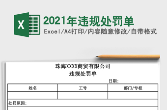2021年違規(guī)處罰單