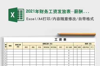 2021年財(cái)務(wù)工資發(fā)放表-薪酬工資