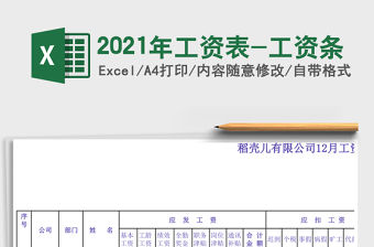 2021年工資表-工資條