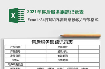 2021年售后服務跟蹤記錄表