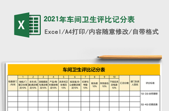 2021年車間衛(wèi)生評比記分表