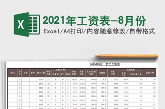 2021年工資表-8月份